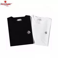 Moncl Mengjia's New High Version Printed T-Shirt Classic Loose Short-Sleeved Men's and Women's Same Style Family Couple Wear