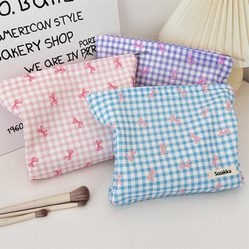 3432 Ins Floral Cosmetic Bag Water Lotion Skin Care Large Capacity Zipper Storage Bag Shopping Clutch Bag