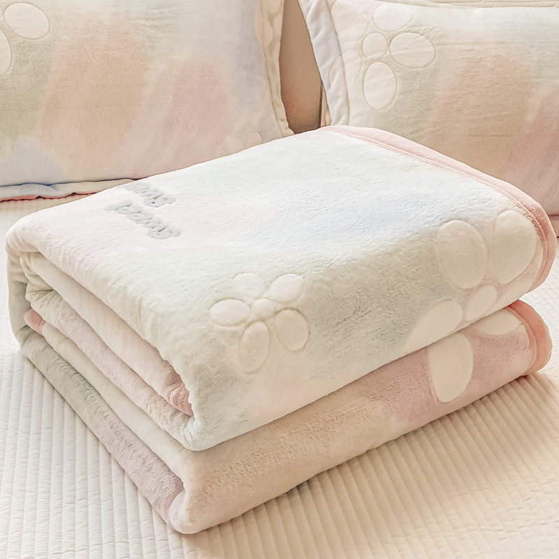 Winter Flannel Blanket Double-Sided Thickened Coral Velvet Blanket Milk Velvet Blanket Office Nap Blanket