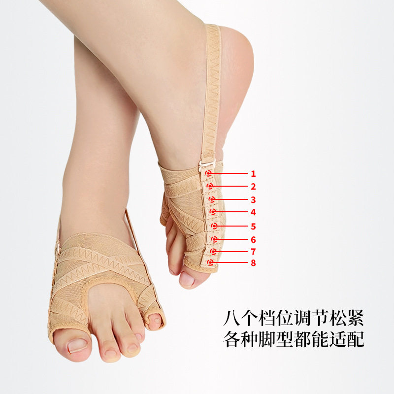 Eight-Speed Adjustable Breathable Double-Toe Mesh Foot Protector Thumb Valgus Corrector Large and Small Toe Toe Separator Corrector