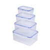Lock Four-Piece Set of Transparent Plastic Food Storage Boxes, Food-Grade Sealed Refrigerator Storage Boxes, Commercial Food Storage Boxes