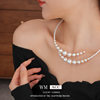 Irregular Cross Pearl Necklace, Versatile, High-End, Fashionable Clavicle Chain, French Retro Light Luxury Necklace for Women