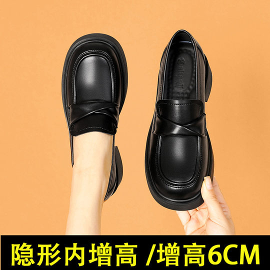 Brown Loafers Women's 2025 Spring New College Shallow Soft Leather Shoes British Style Leather Shoes for Women