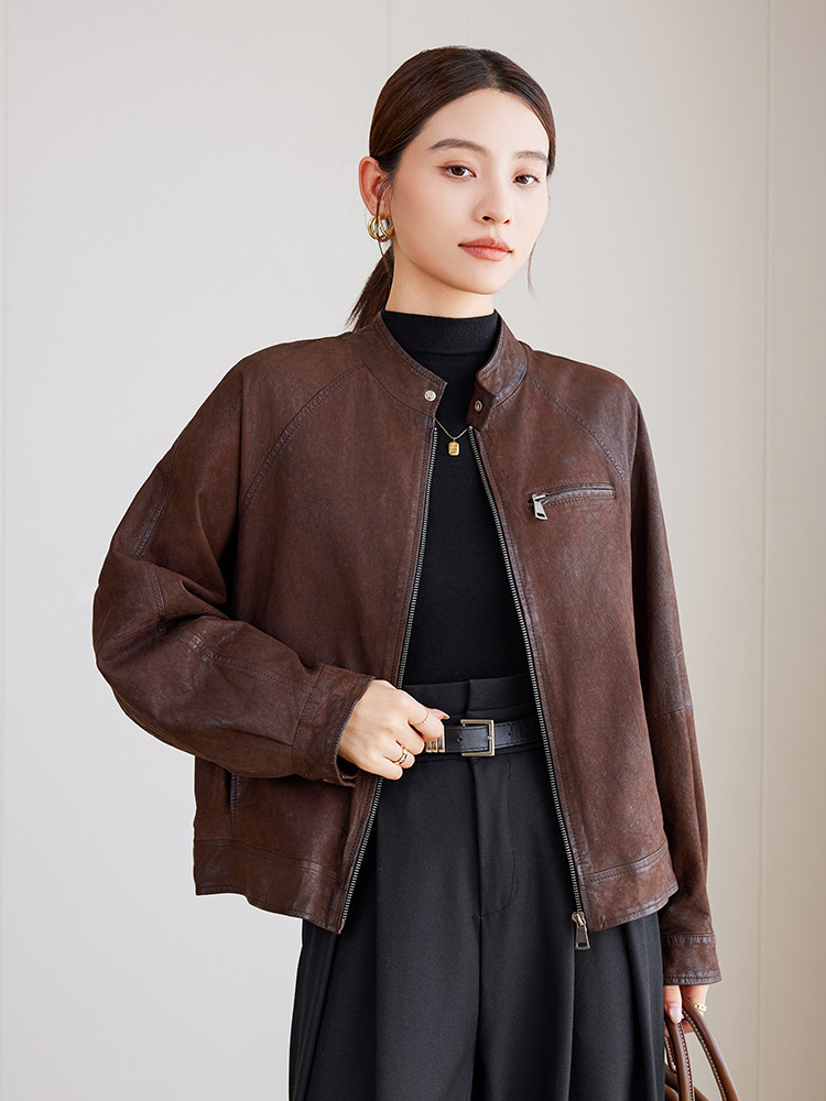 Áo Da Nữ Chất Liệu Da Bò Hàng Mùa Xuân Thu Đông