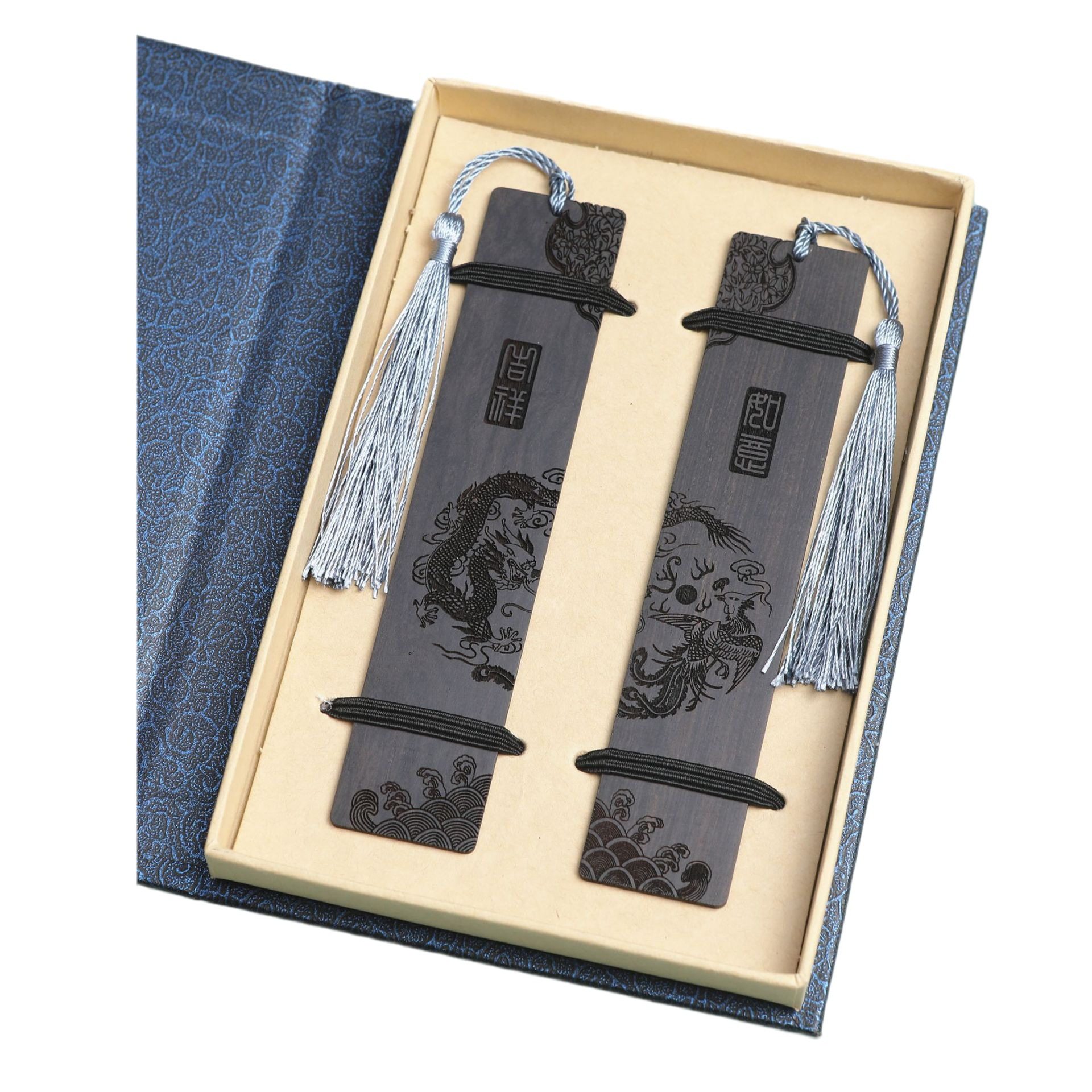 Rosewood bookmark ancient style wedding sign lucky Ruyi Longfeng Chengxiang company school cultural creative gift factory wholesale