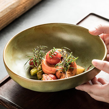 Commercial Fruit Bowl Japanese Ceramic Bowl Irregular Shapes Bowl Club Dessert Salah Bowl Private Cuisine Bowl Wholesale