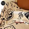 Ins Retro Blanket Half Knitted Sofa Air Conditioner Office Lunch Break Living Room Leisure Nap Blanket Blanket