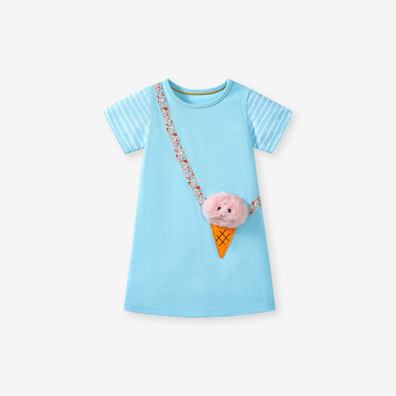 Grosir pakaian anak pabrik musim panas, gaun kartun anak perempuan baru