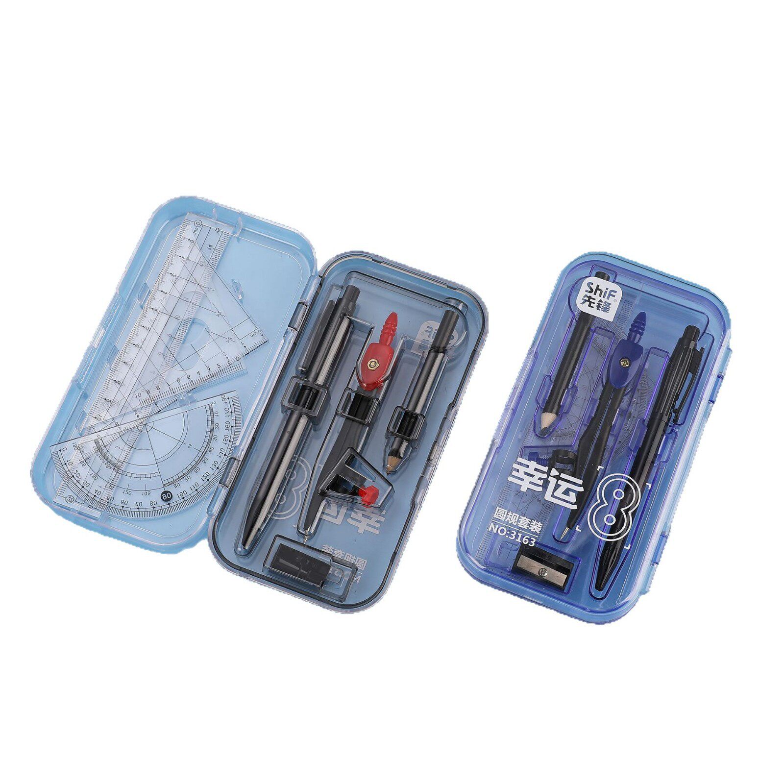 Student Compass Set with Lead Core Geometric Drawing Tools Exam Drawing Engineering Drawing Circle Set Cross-Border