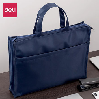 Deli 5590 Briefcase Business Document Bag Handbag Office Cultural Conference Bag Computer Bag Can Print Logo