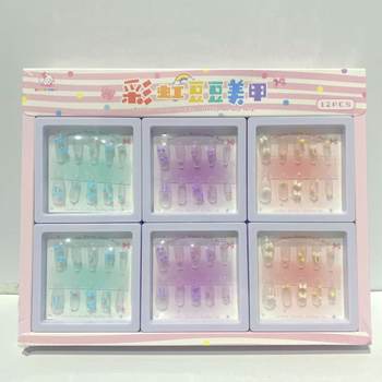 Children's Wear Long Style 2025 New High-End Girls Cartoon Nail Art Stickers Sakura Three-Dimensional Nail Art Stickers