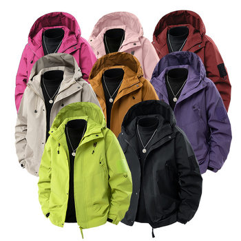 Outdoor Fashion Sports Couple Jackets for Men and Women Spring and Autumn Solid Color Waterproof Windproof Breathable Mountaineering Jackets