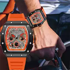 ZIDO Advanced Hollow Automatic Men's Watch Luminous Casual Trendy Sports Barrel Quartz Watch