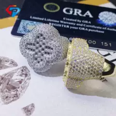 ICED OUT Europe and the United States hot 925 silver set moissanite hip hop ring fashion Joker ring in stock
