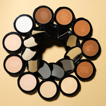 Cross-border powder cake without logo makeup in stock Compact Powder multi-color makeup control oil powder cake customization
