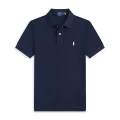 Polo-navy blue white label