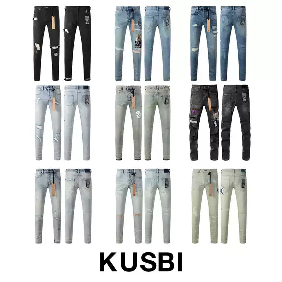 European and American Trendy Brand Ksubi Fashion Slim-Fit Ripped Distressed Jeans Ksubi Hiphop Jeans