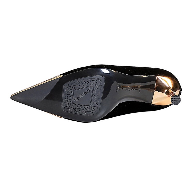 Boot nữ cổ thấp mũi nhọn nhung nhung gót vừa phong cách thanh lịch — 319-10 đen 8cm, 319-A10 đen 5cm, 319-A10 Màu nâu sẫm 5cm, Màu nâu sẫm 319-10 8cm