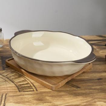 14 Inch Pickled Fish Large Bowl Household Large Soup Bowl 12 Inch Binaural Soup Bowl Ceramic Boiled Fish Large Bowl Mao Xuewang Bowl