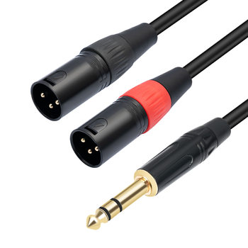 Cross-border hot sales 1/4 TRS stereo 6.35 to double card Nong Gong XLR 1/2 mixer cable