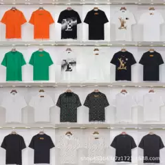 Cross-Border L Full-Print 26Ss Lv High-Quality Fashion Short-Sleeve Classic Unisex Graffiti T-Shirt Trendy