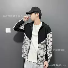 Foreign trade generation spring and autumn men's fashion fashion sports stitching windbreaker casual jacket coat 6103