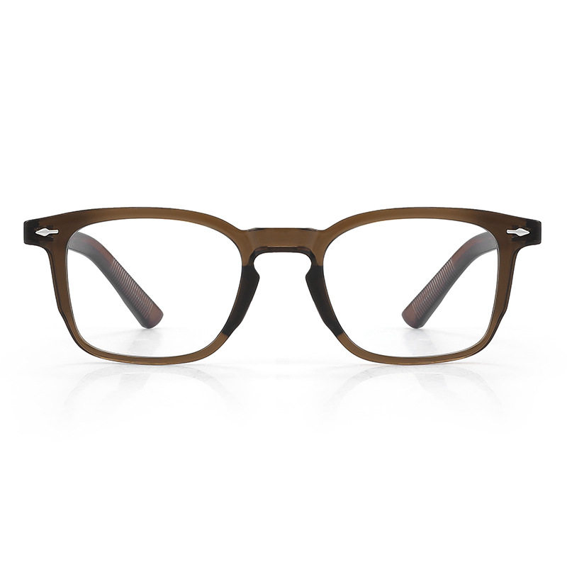 Cold Brown Anti-Blue Light Plain Glasses for Myopia Women with Whitening Small Frame Height Frame 28031 Versatile Tr Frame