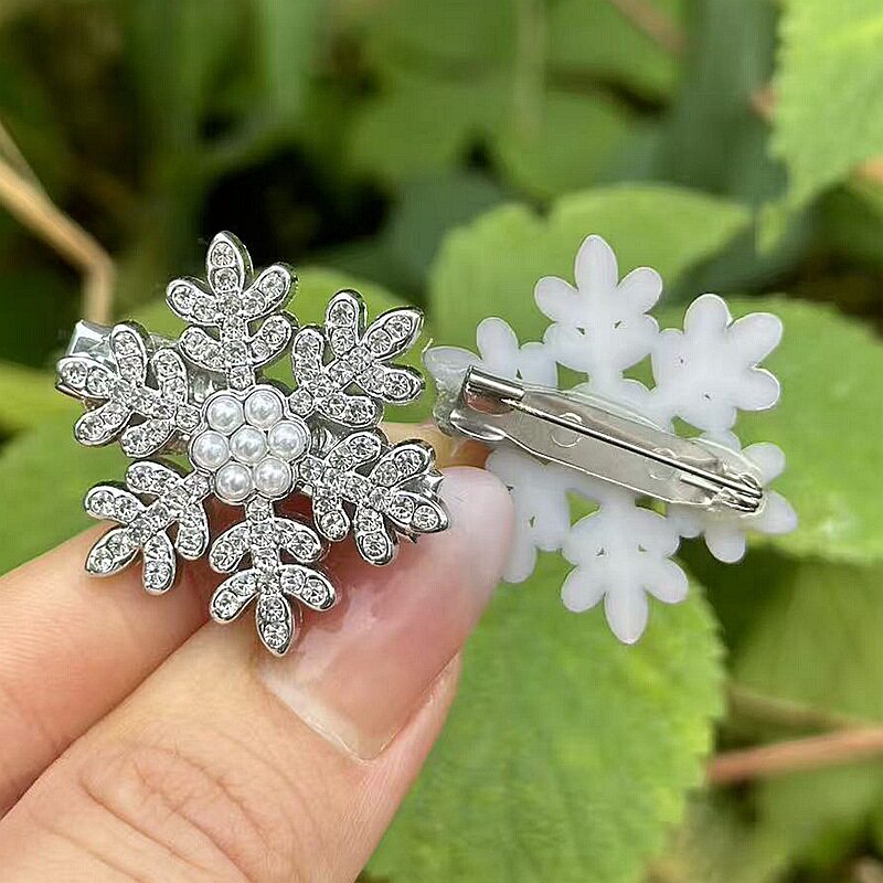 超闪水钻珍珠雪花小鸭夹高颜值圣诞节温柔可爱发卡冬季新款头饰女