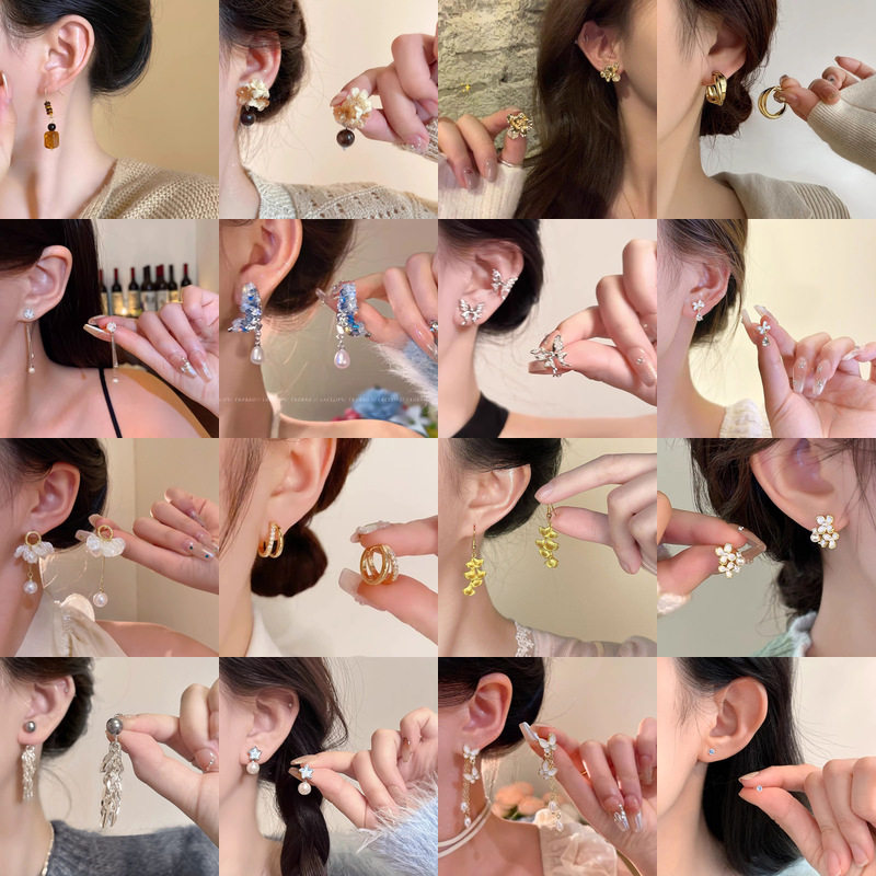 ต่างหูนิชสำหรับผู้หญิง ให้ความรู้สึกหรูหรา ดูมีระดับ ต่างหูผีเสื้อขนาดเล็ก ต่างหูไข่มุกขายส่ง คลิปหนีบหูดีไซน์อเนกประสงค์