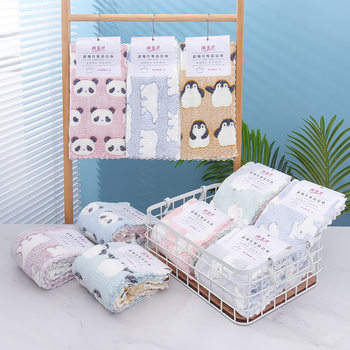 Wholesale new offset cartoon towel 30*30 kitchen dishcloth dishwashing towel scouring pad soft absorbent hair generation