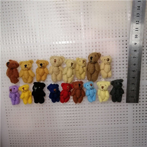 Small size plush toy mini 3.5-4.5 joint bear teddy bear black pure white accessories DIY decorations wholesale