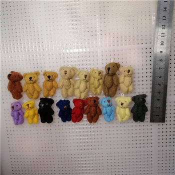 Small size plush toy mini 3.5-4.5 joint bear teddy bear black pure white accessories DIY decorations wholesale