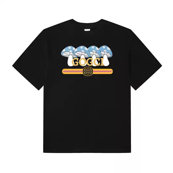 G family short-sleeved 2024 spring and summer new mushroom t-shirt lovers g family short-sleeved t-shirt multi-style exquisite pattern