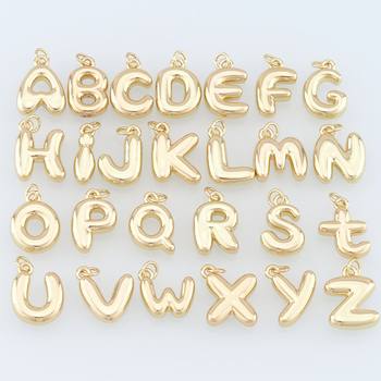 Amazon New Bubble 26 Letter Copper 18K Letter Pendant Fat Letter Glazed Letter Pendant Simple New
