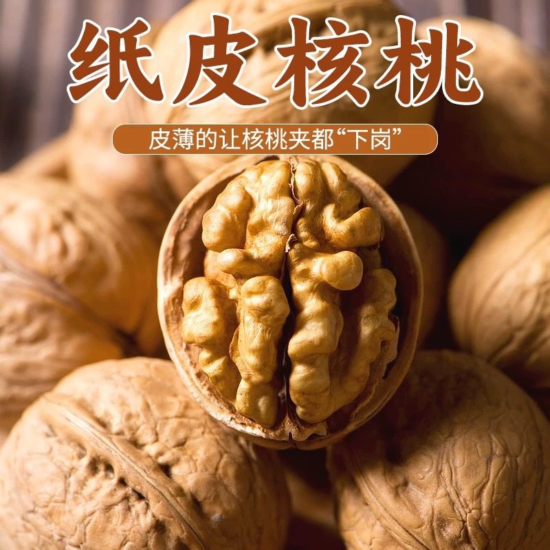 New Walnut Available Xinjiang Paper-Skinned Walnut Large Kernels Original Color Hand-Popped Aksu Thin-Skinned 185 Raw Walnuts