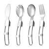Creative Foldableing Spoon Portable Tableware 304 Stainless Steel Tableware Set Three-Piece Student Outdoor Foldableing Tableware