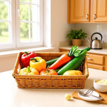 New Square Storage Basket, Fruit Snack Basket, Rattan Storage Basket, Iron Frame Reinforced Ready-Made Wholesale Storage Basket