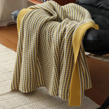 Scandinavian Ins Knitted Blanket Blanket Office Air Conditioning Nap Line Blanket Bedside Thickeneded Sofa Cover Blanket Shawl
