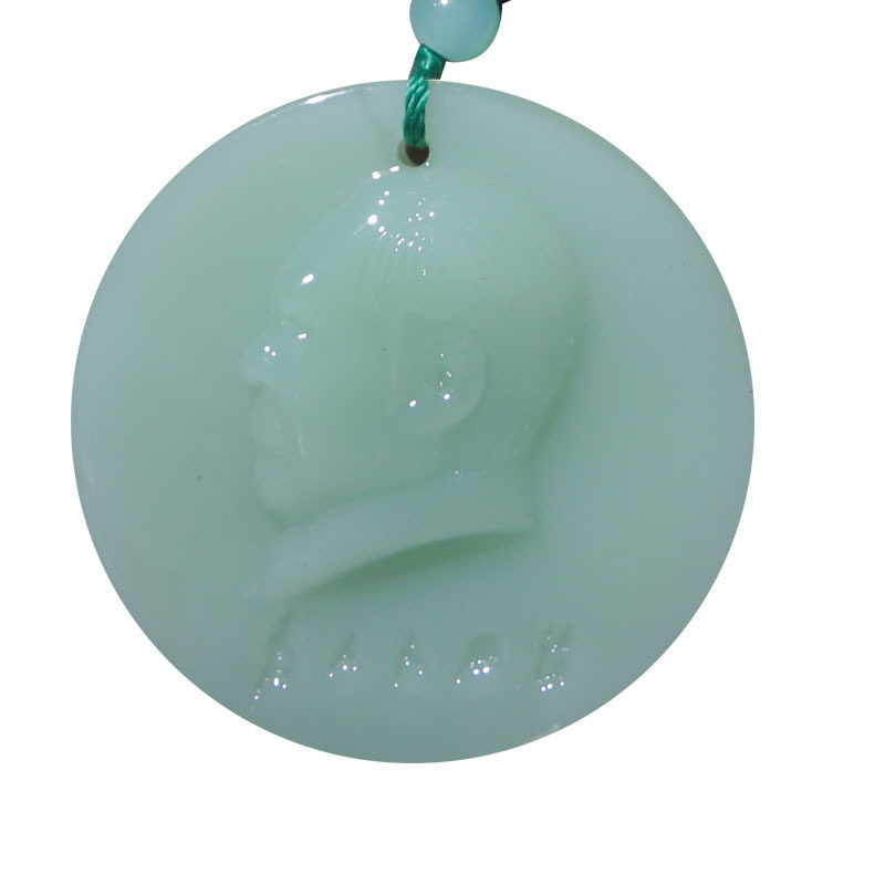 Imitation Jade Buddha light green Ping An jade pendant ball chain year fish necklace female bodhisattva statue sweater chain wholesale