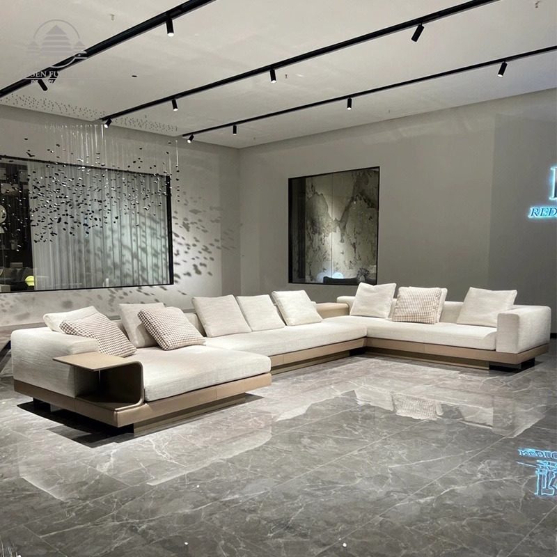 อิตาลีที่เรียบง่ายConneryโซฟาขนาดใหญ่พื้นแบนห้องนั่งเล่นผ้าฝ...