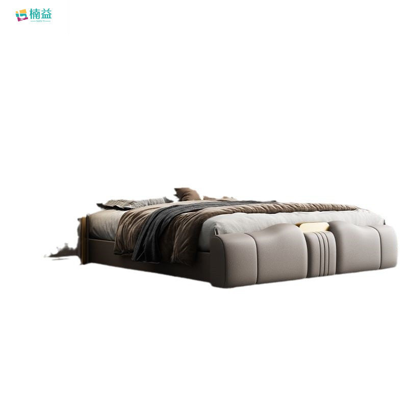 Italian-Style Bed, Light Luxury, Modern Minimalist, Nan Yi Double Bed, Master Bedroom, Internet Celebrity Large Bed, Multifunctional Storage Bed, Soft-Packed Wedding Bed