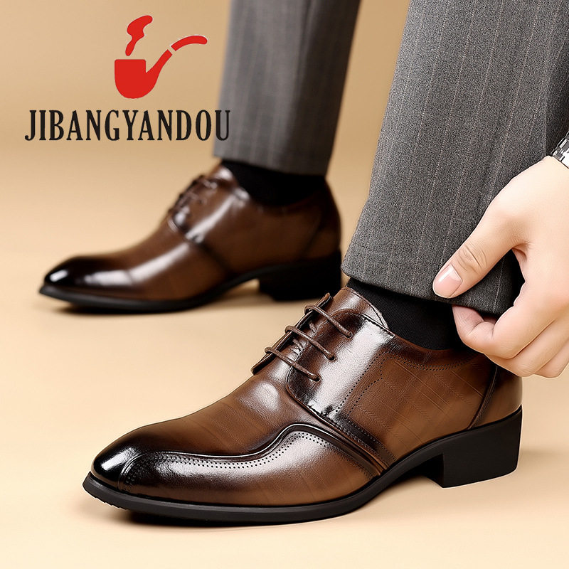 Giày da chuẩn nâu 9196 mua thoải mái