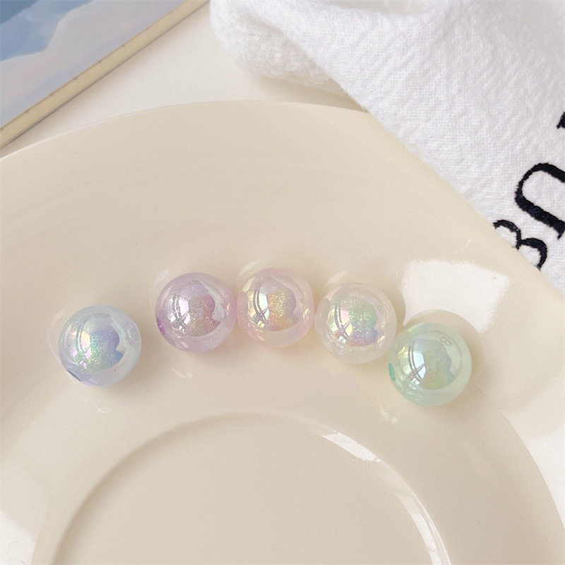 ลูกปัดอะคริลิกทรงกลมสีสันสดใส มีรูตรงกลาง ลูกปัดหลวมสำหรับงาน DIY เช่น ปากกาประดับลูกปัด โซ่โทรศัพท์มือถือ พวงกุญแจ ยางรัดผม และเครื่องประดับ