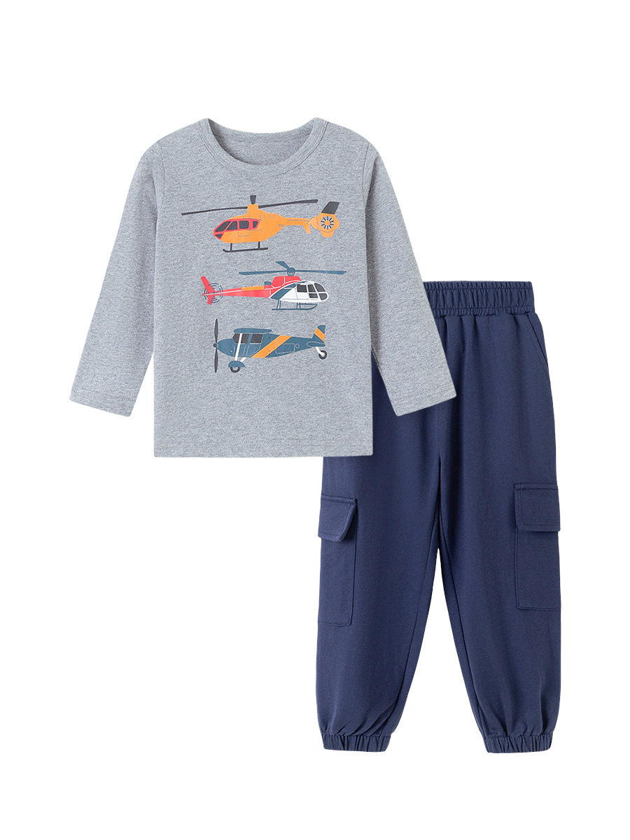 Vente en gros t-shirt garçon automne, nouveau haut enfant manche longue, t-shirt enfant imprimé offset dessin animé