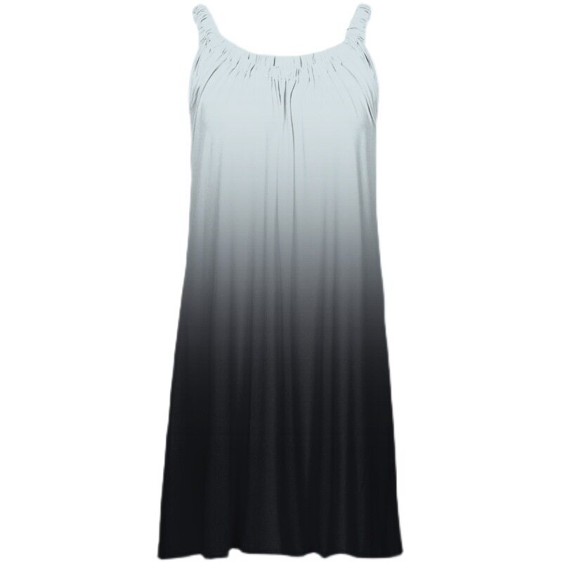Casual Loose Fit Womens Gradient Color Dress Vintage Hawaiian Print Perfect for Beachwear Wholesale Available