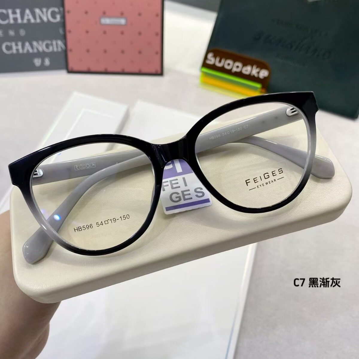 New TR90 optical glasses ultra-light makeup artifact optical glasses frame can be equipped with myopia flat lens 596