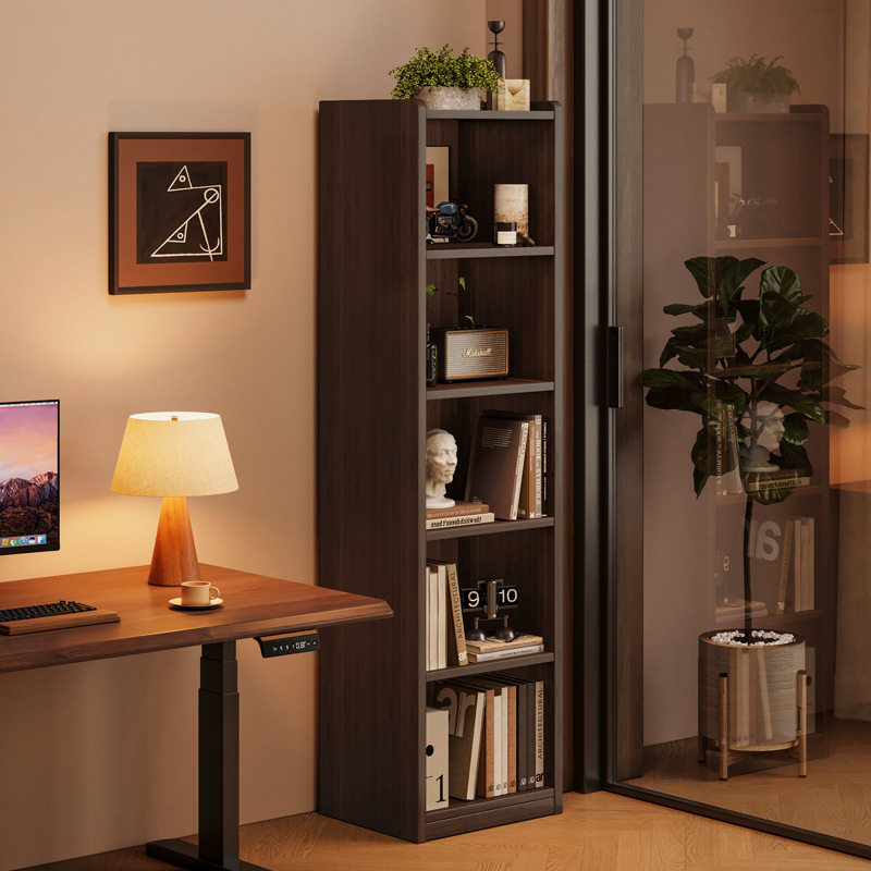 Solid wood bookcase storage rack floor-standing organization...