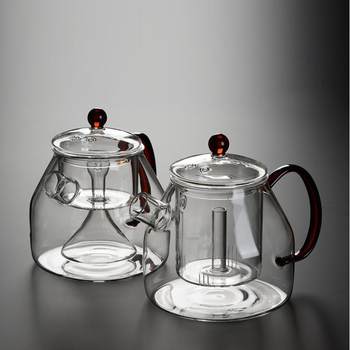 High Borosilicate Glass Flower Teapot Electric Pottery Stove Cooking Teapot Office Teapot Tea Boiler with Lid Kettle