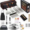 Amazon Hot Selling Stainless Steel Teppanyaki Grill suit Outdoor Camping BBQ Full Set Fried Pressure Shovel Grill Tools