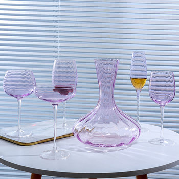 Lsa Red Wine Glass Purple Dela Goblet Champagne Glass Set Ice Cream Cup Accessible Luxury Retro Wine Glass